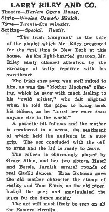 Tom Ennis jan 1917 Newspaper article