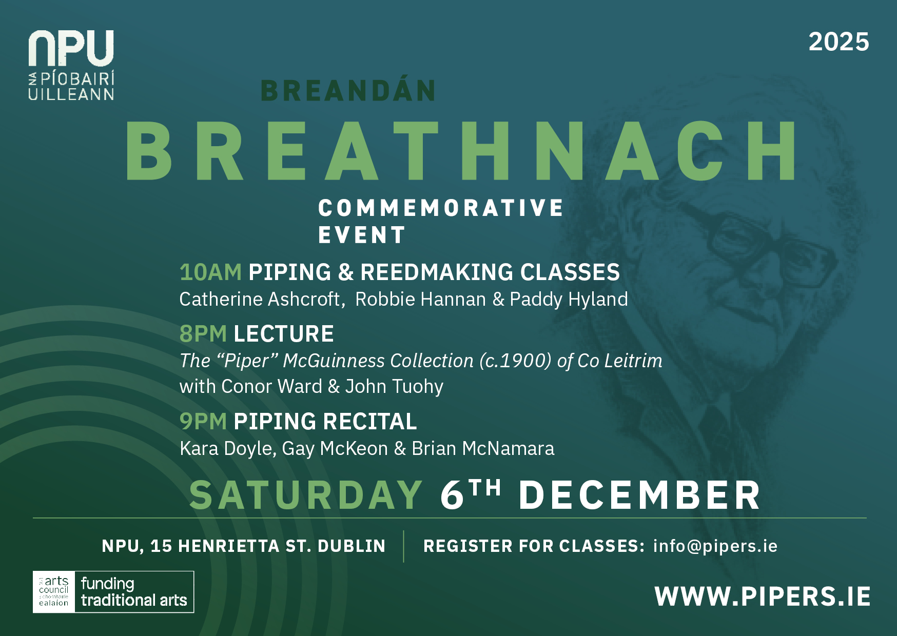 Event Listing advertising the Breathnach commemorative event