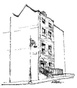 Drawing of Na Píobairí Uilleann's HQ Henrietta Street 15