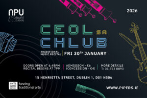 Ceol sa Chlub Event Listing Website graphic for January